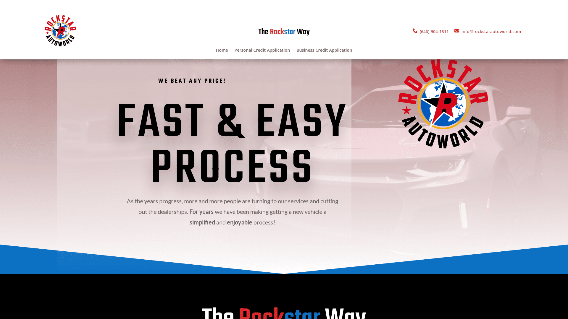 Rockstar Autoworld Homepage Design