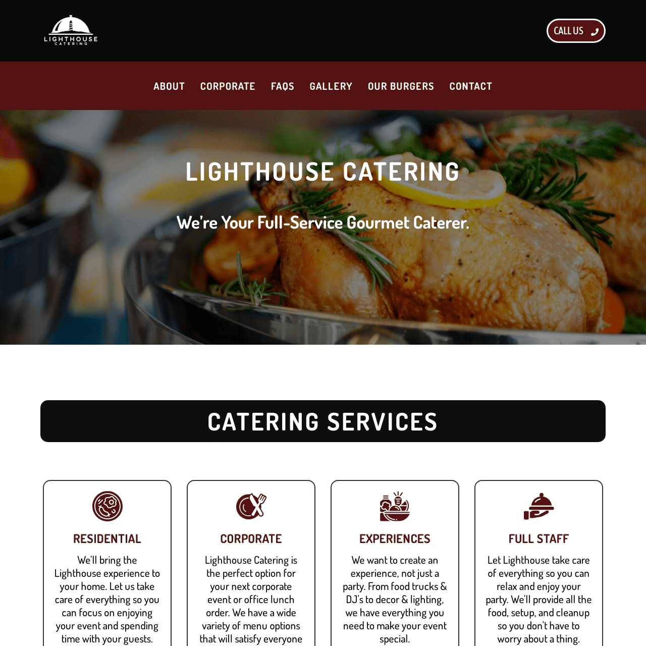 Lighthouse Catering Homepage Design
