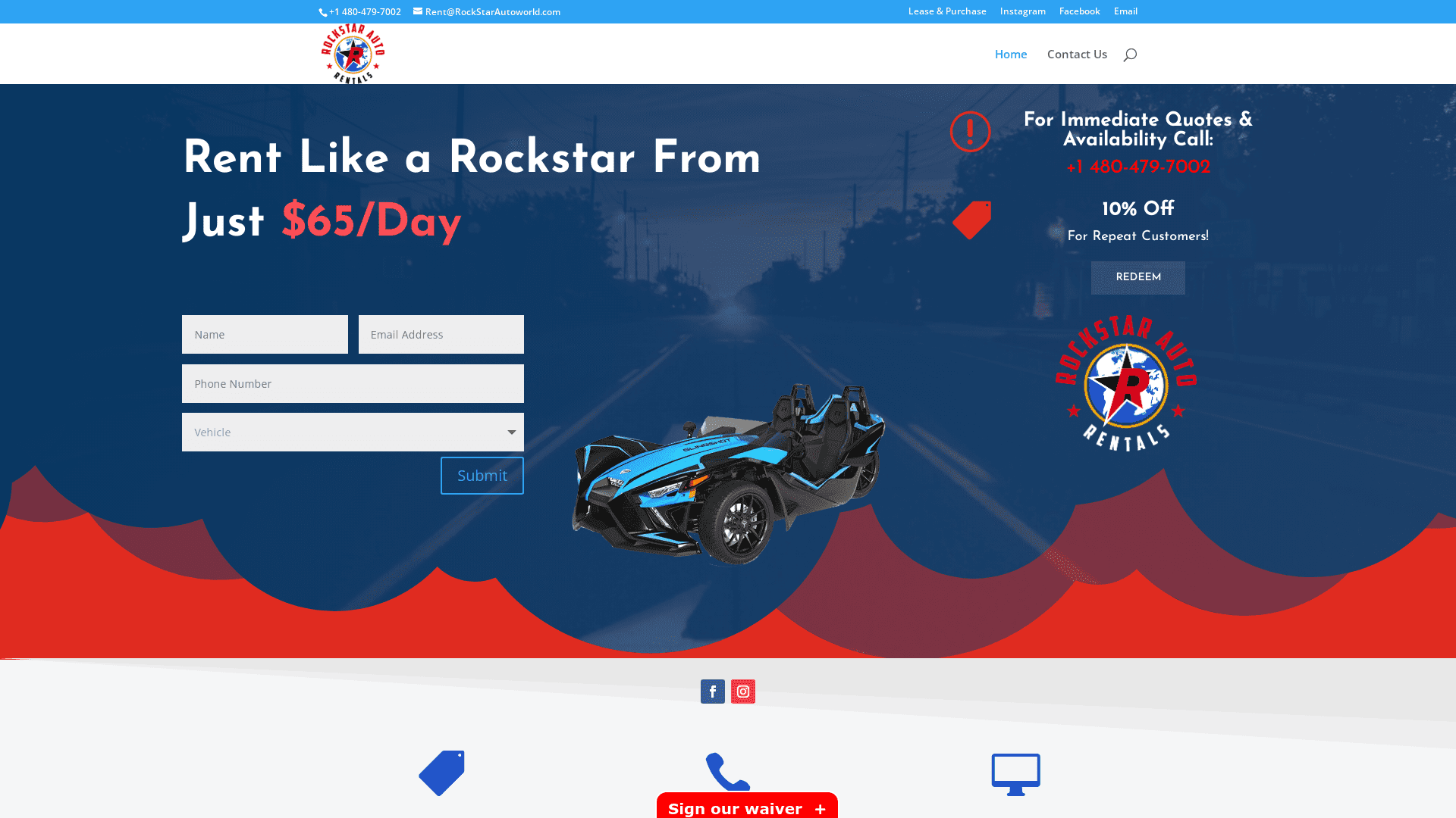 Rockstar Auto Rentals Homepage Design