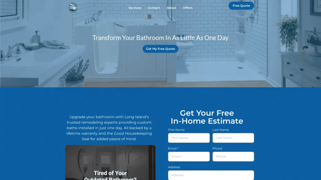 Island Bath Pros Website Homepage