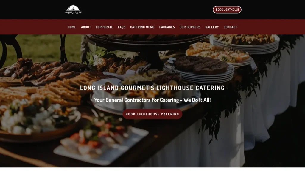 Lighthouse Catering Website Design Image